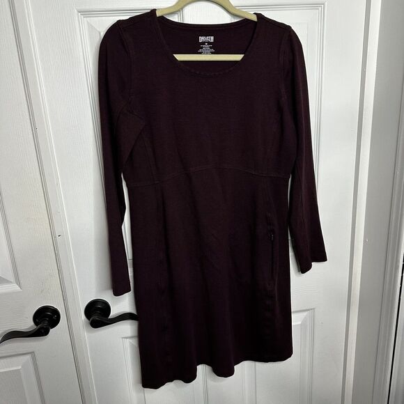 Duluth Trading Ponte Knit Long Sleeve Dress Size Medium Purple - Picture 1 of 9